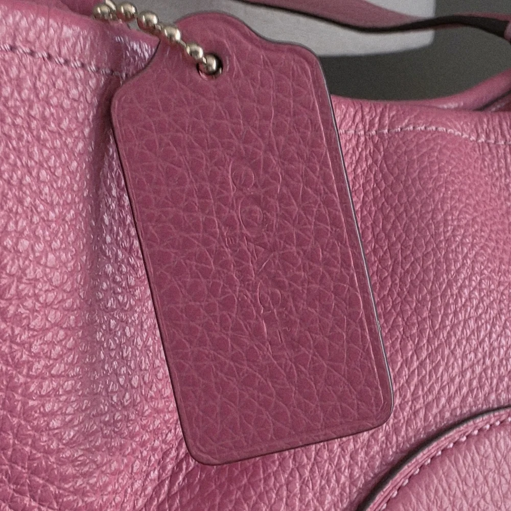 Coach C3078 Dempsey Tote Pink Pebbled Leather Shoulder Bag